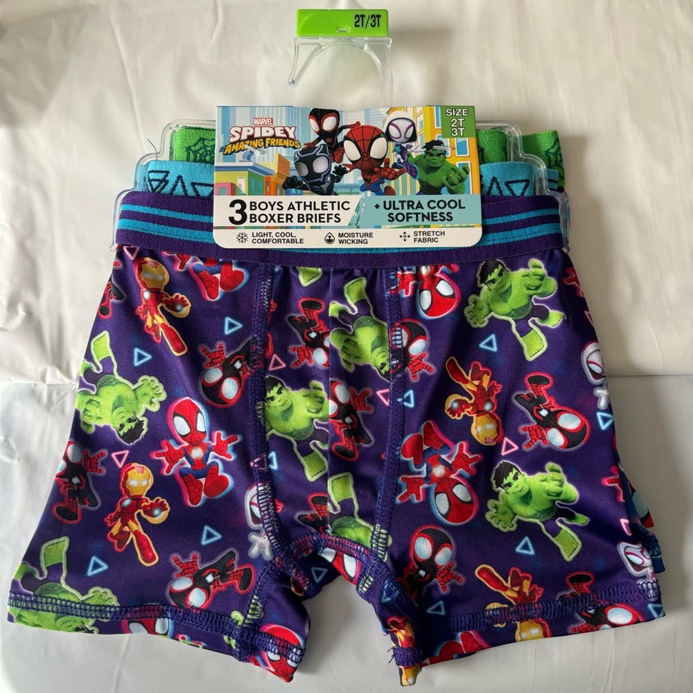 NEW Spidey and his amazing friends Boys' Boxer Briefs - 3 Pairs